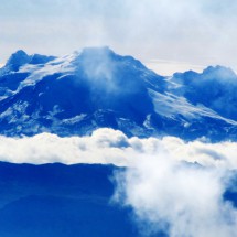 Difficult Antizana with 5758 meters sea-level the 4th highest summit of Ecuador